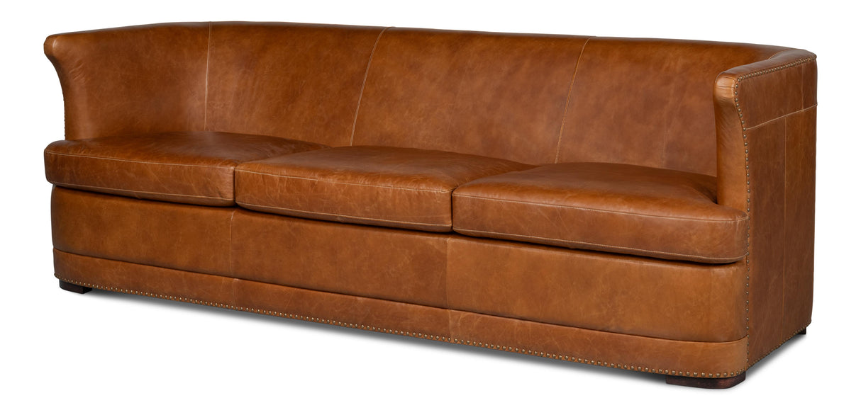 Sarreid Mcmillan Distilled Leather Sofa