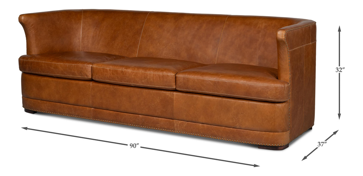 Sarreid Mcmillan Distilled Leather Sofa