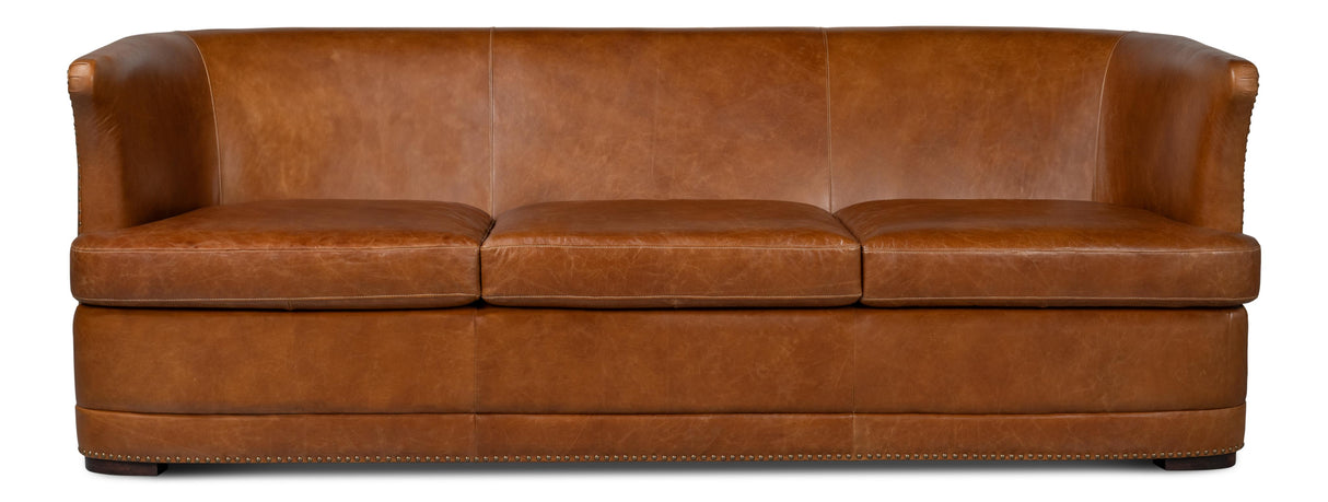 Sarreid Mcmillan Distilled Leather Sofa