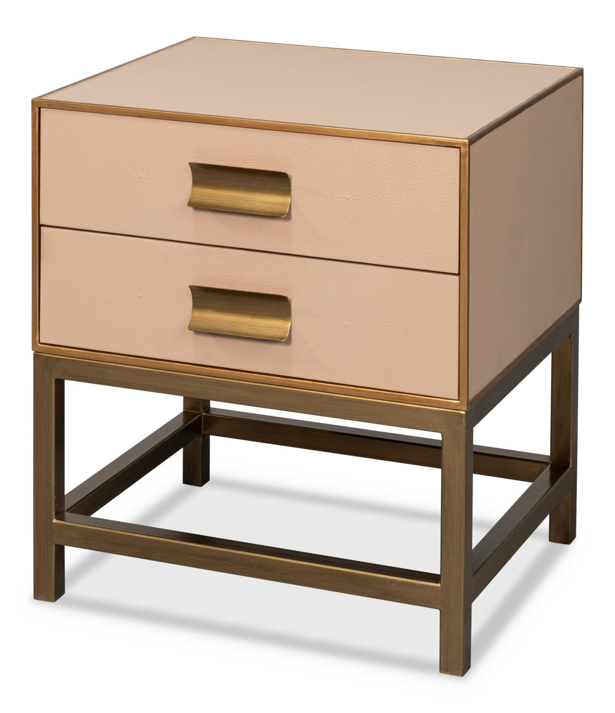 Sarreid Gideon Shagreen Side Table  Mushroom