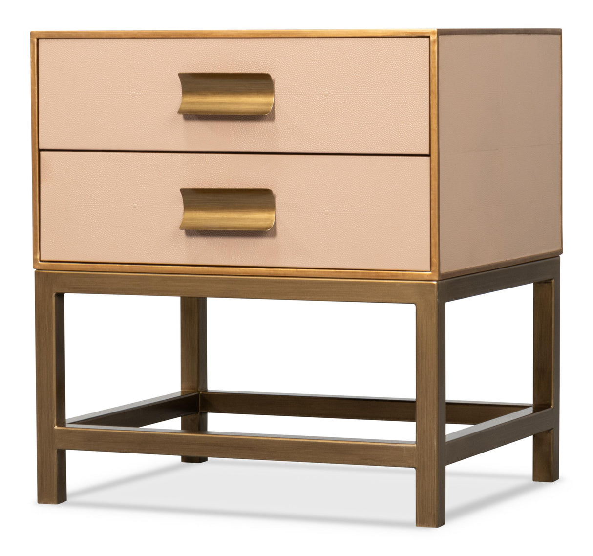 Sarreid Gideon Shagreen Side Table  Mushroom