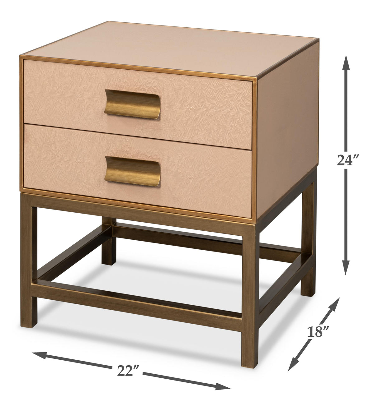 Sarreid Gideon Shagreen Side Table  Mushroom