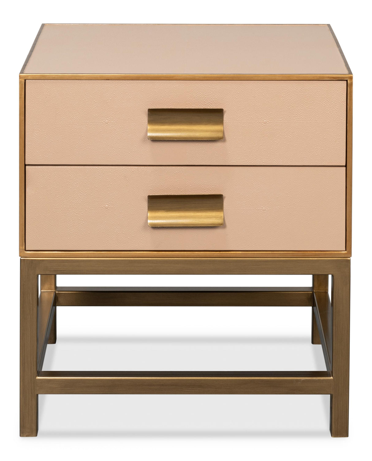 Sarreid Gideon Shagreen Side Table  Mushroom