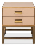 Sarreid Gideon Shagreen Side Table  Mushroom