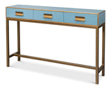 Sarreid Gideon Shagreen Console  Chambray Blue