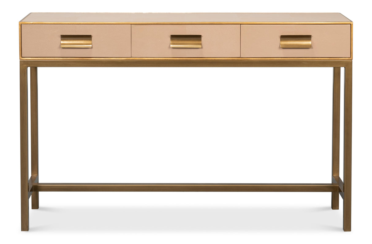 Sarreid Gideon Shagreen Console  Mushroom