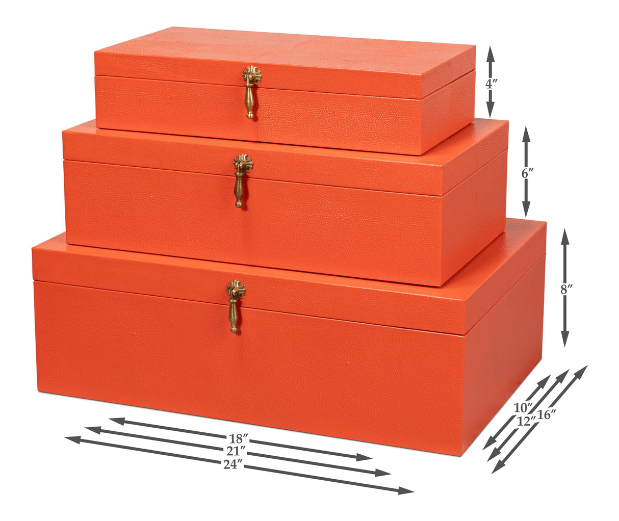 Sarreid Cosmos Nesting Boxes S/3 Orangeade
