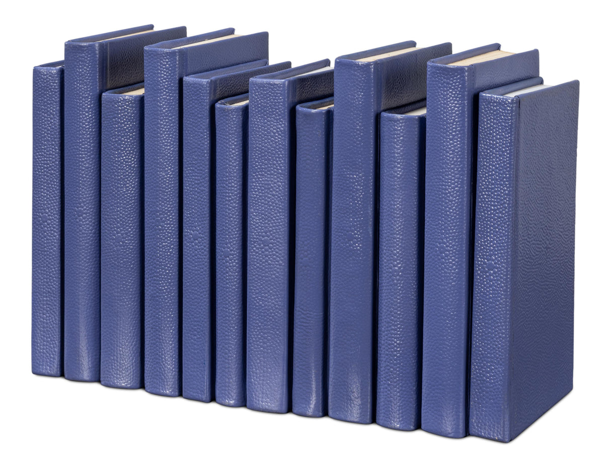 Sarreid Shagreen Books  Set Of 12  Marlin
