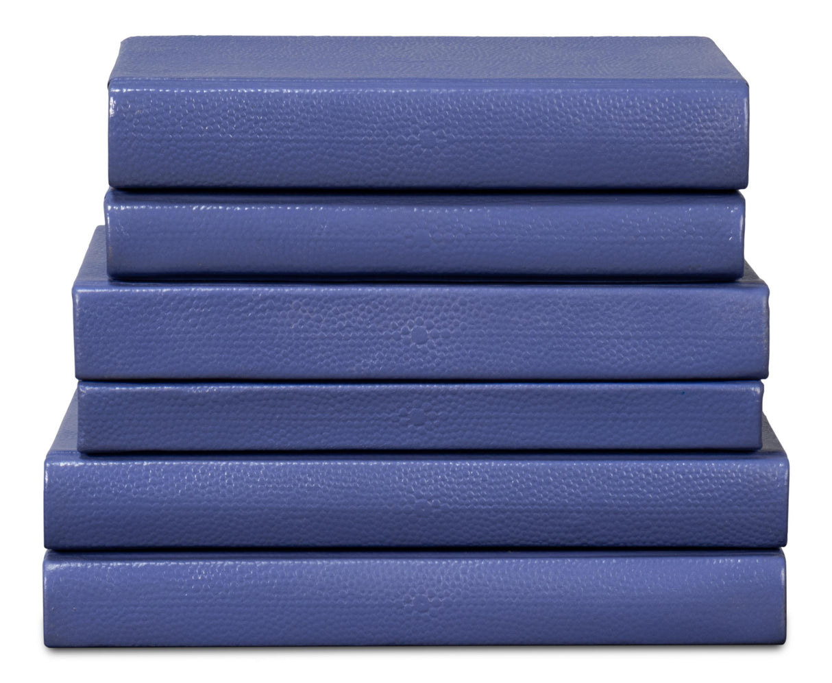 Sarreid Shagreen Books  Set Of 12  Marlin