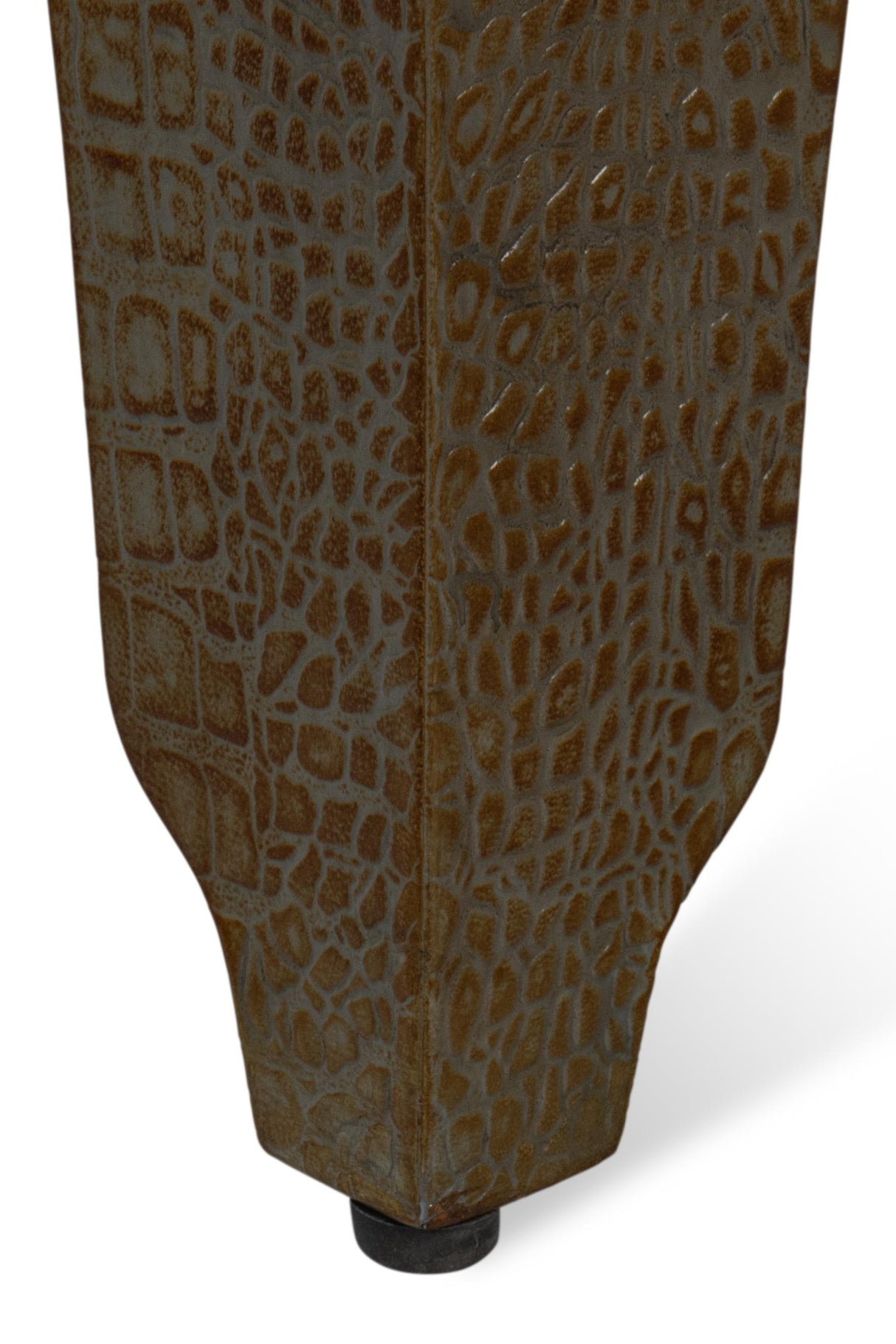 Sarreid Croco Embossed Leather Stool  Ant. Green