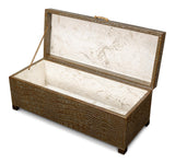 Sarreid Lyle Leather Box  Antique Green