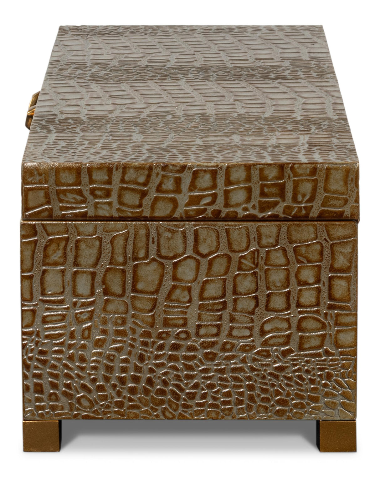 Sarreid Lyle Leather Box  Antique Green