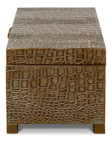 Sarreid Lyle Leather Box  Antique Green