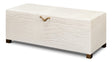 Sarreid Lyle Leather Box  Pearl