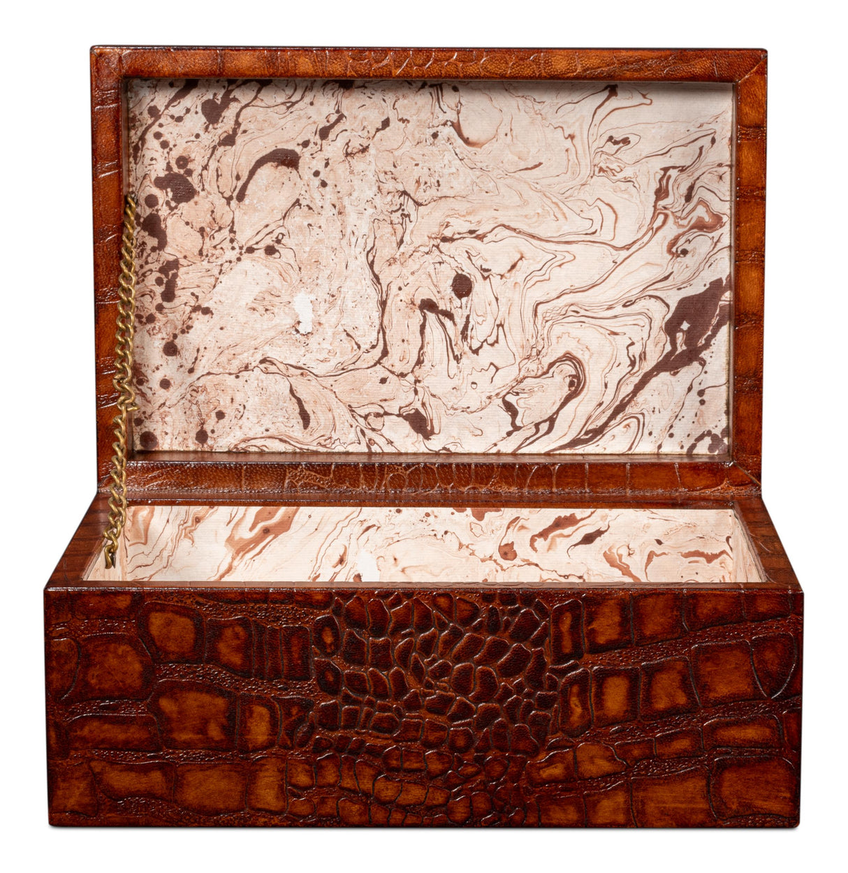 Sarreid Candece Leather Box  Tan  S/2