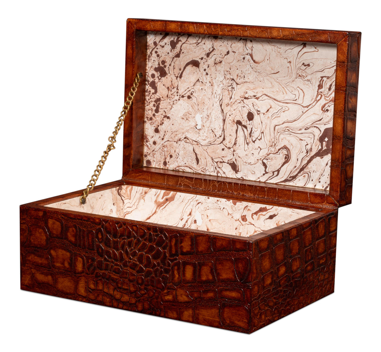 Sarreid Candece Leather Box  Tan  S/2