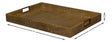 Sarreid Norton Leather Tray Croco Leather Ant Gr