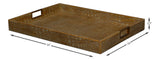 Sarreid Norton Leather Tray Croco Leather Ant Gr