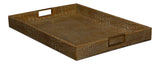 Sarreid Norton Leather Tray Croco Leather Ant Gr