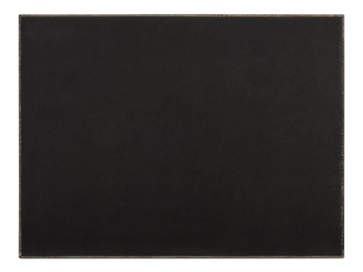 Sarreid Norton Leather Tray Croco Leather Ant Gr