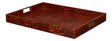 Sarreid Norton Leather Tray  Croco Leather  Tan
