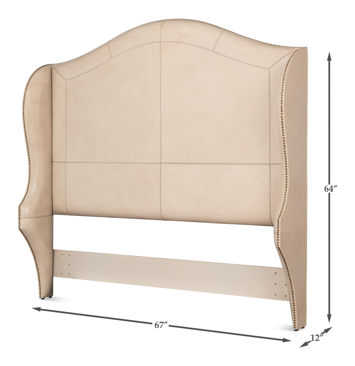 Sarreid Dowry Equestrian Headboard  Queen  Taupe