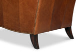 Sarreid Gaston Distilled Leather Chair  Brown