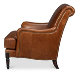 Sarreid Gaston Distilled Leather Chair  Brown