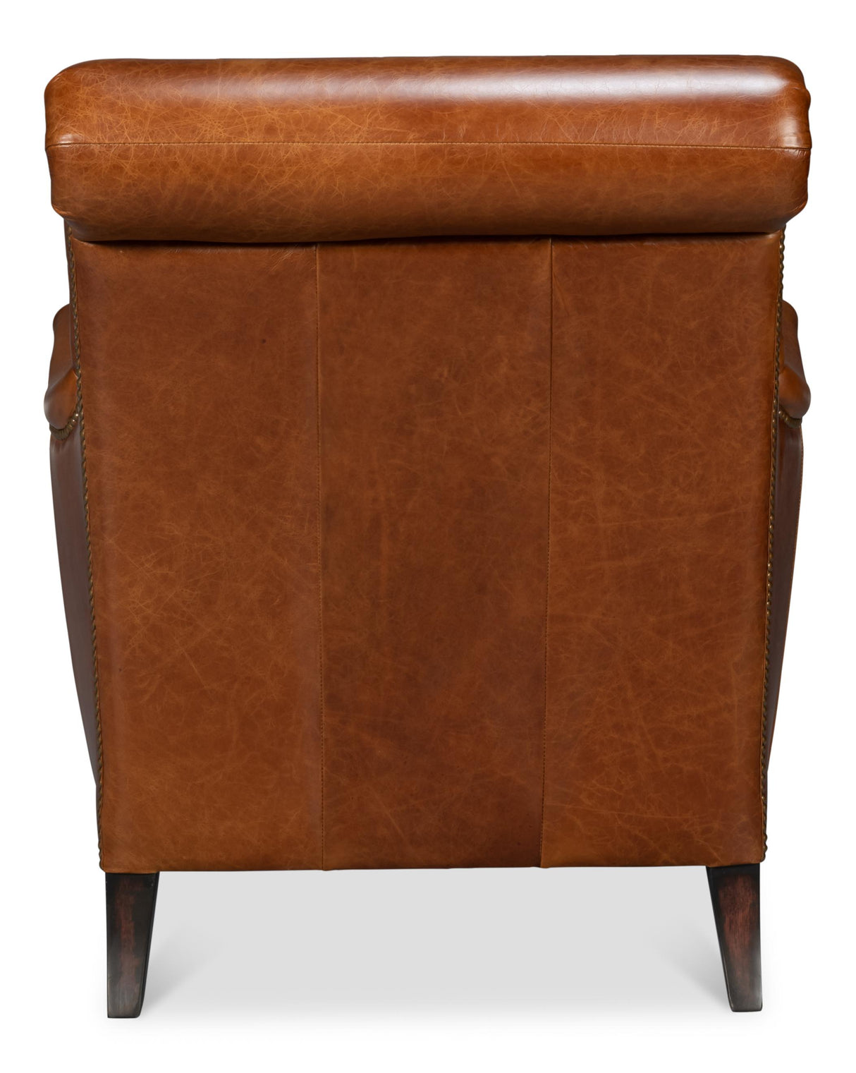 Sarreid Gaston Distilled Leather Chair  Brown