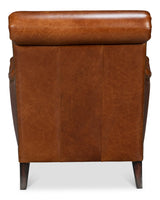 Sarreid Gaston Distilled Leather Chair  Brown