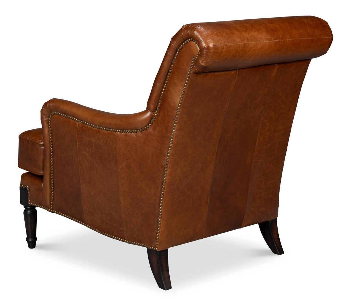 Sarreid Gaston Distilled Leather Chair  Brown