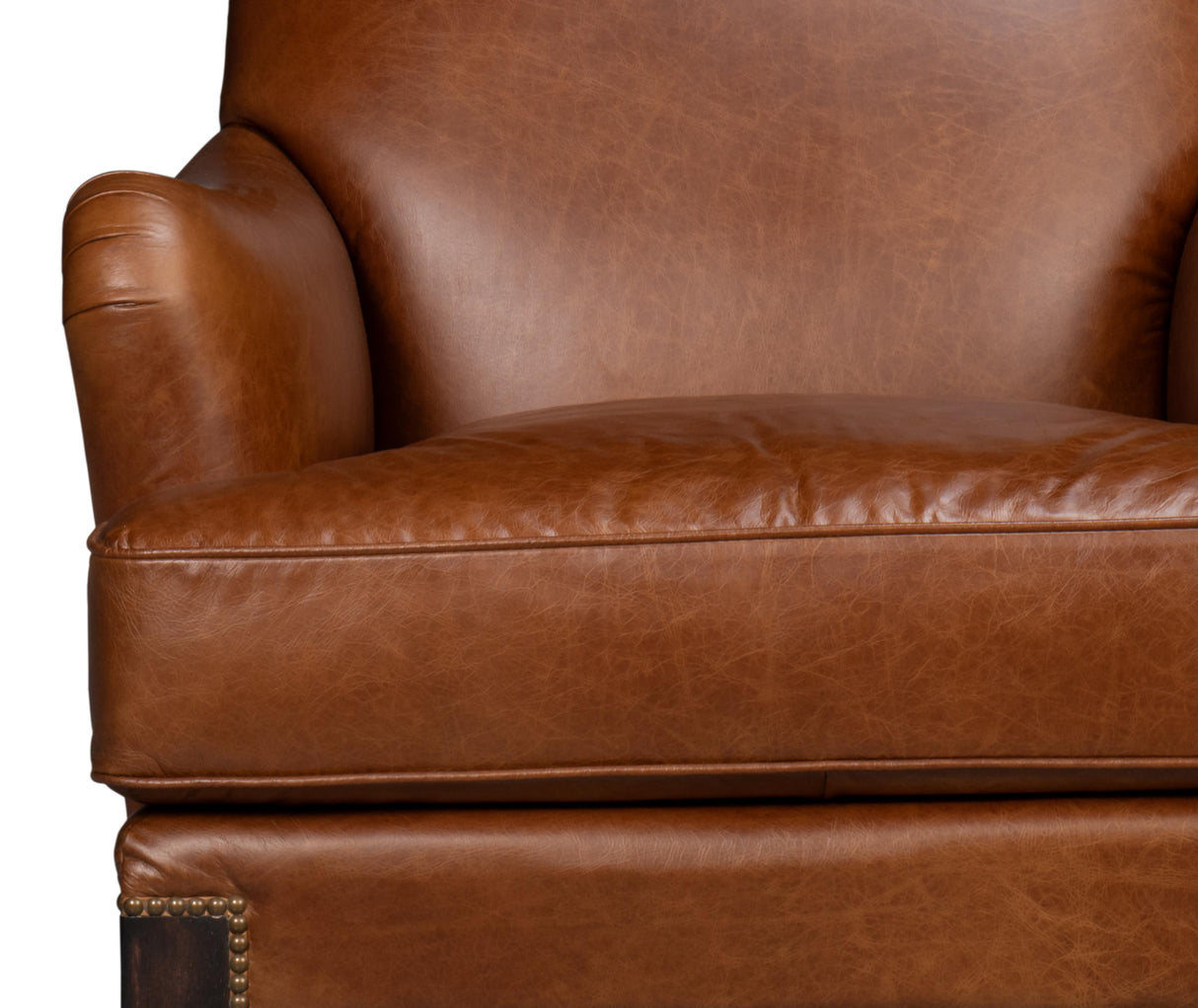 Sarreid Gaston Distilled Leather Chair  Brown