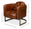 Sarreid Finn Leather Club Chair  Havana Brown