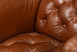 Sarreid Finn Leather Club Chair  Havana Brown