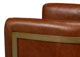 Sarreid Finn Leather Club Chair  Havana Brown