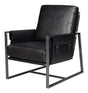 Sarreid Edmonds Distilled Leather Chair Onyx Blk