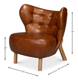 Sarreid Diddy Leather Chair  Havana Brown