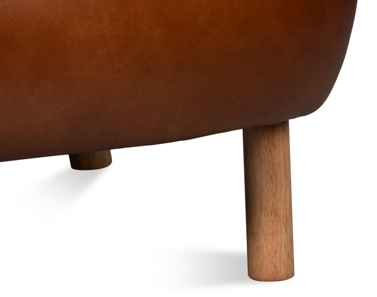 Sarreid Diddy Leather Chair  Havana Brown