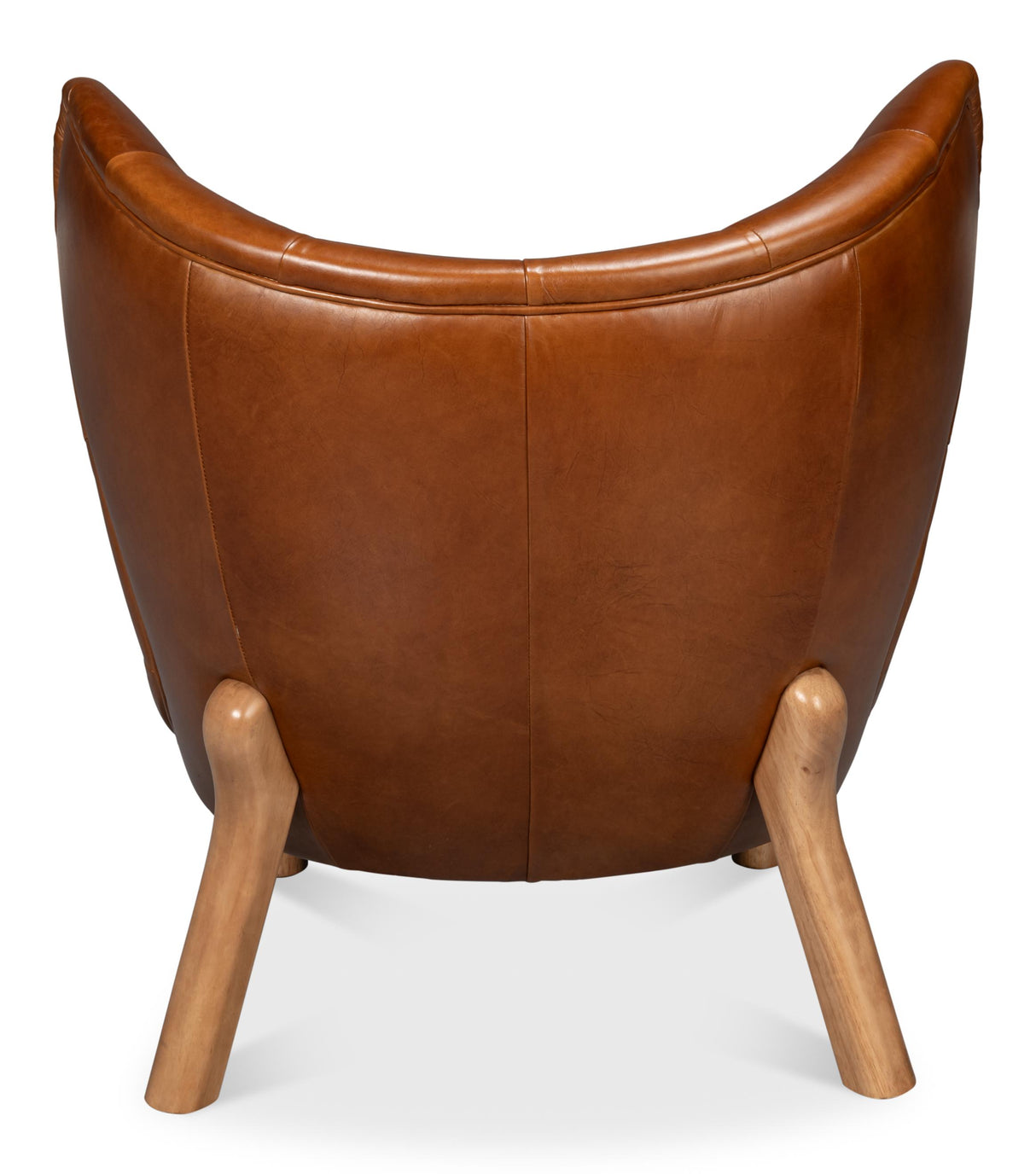 Sarreid Diddy Leather Chair  Havana Brown