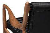 Sarreid Singletary Leather Chair  Onyx Black
