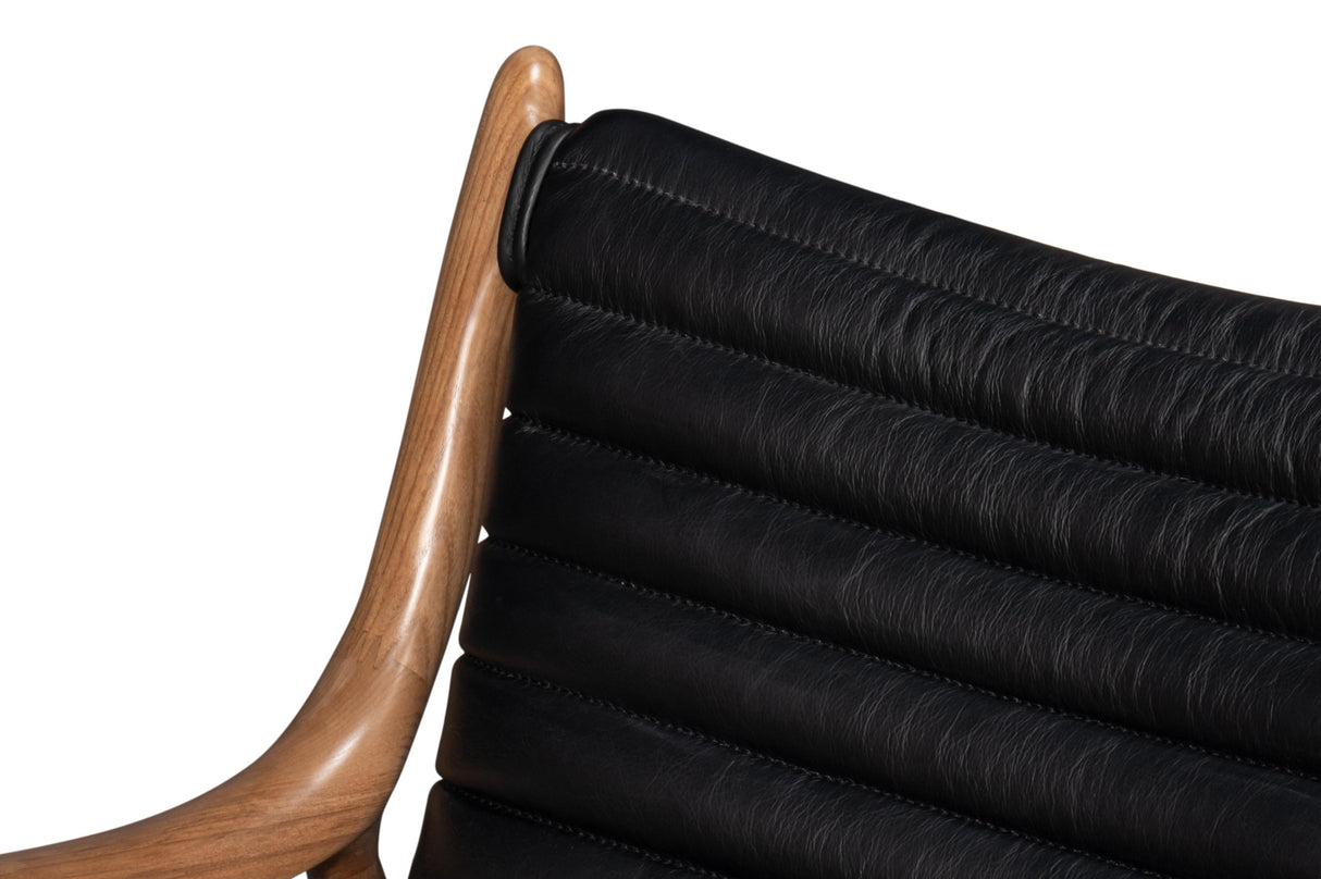 Sarreid Singletary Leather Chair  Onyx Black
