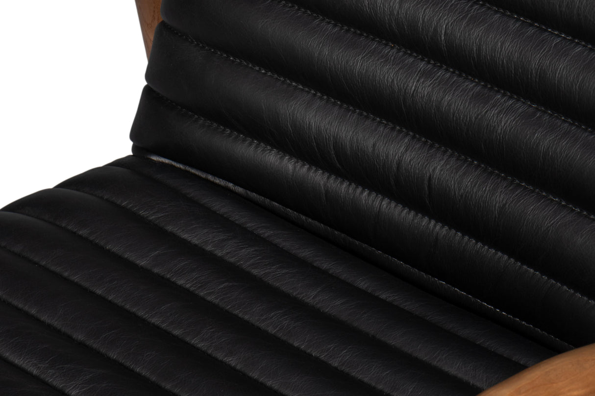 Sarreid Singletary Leather Chair  Onyx Black
