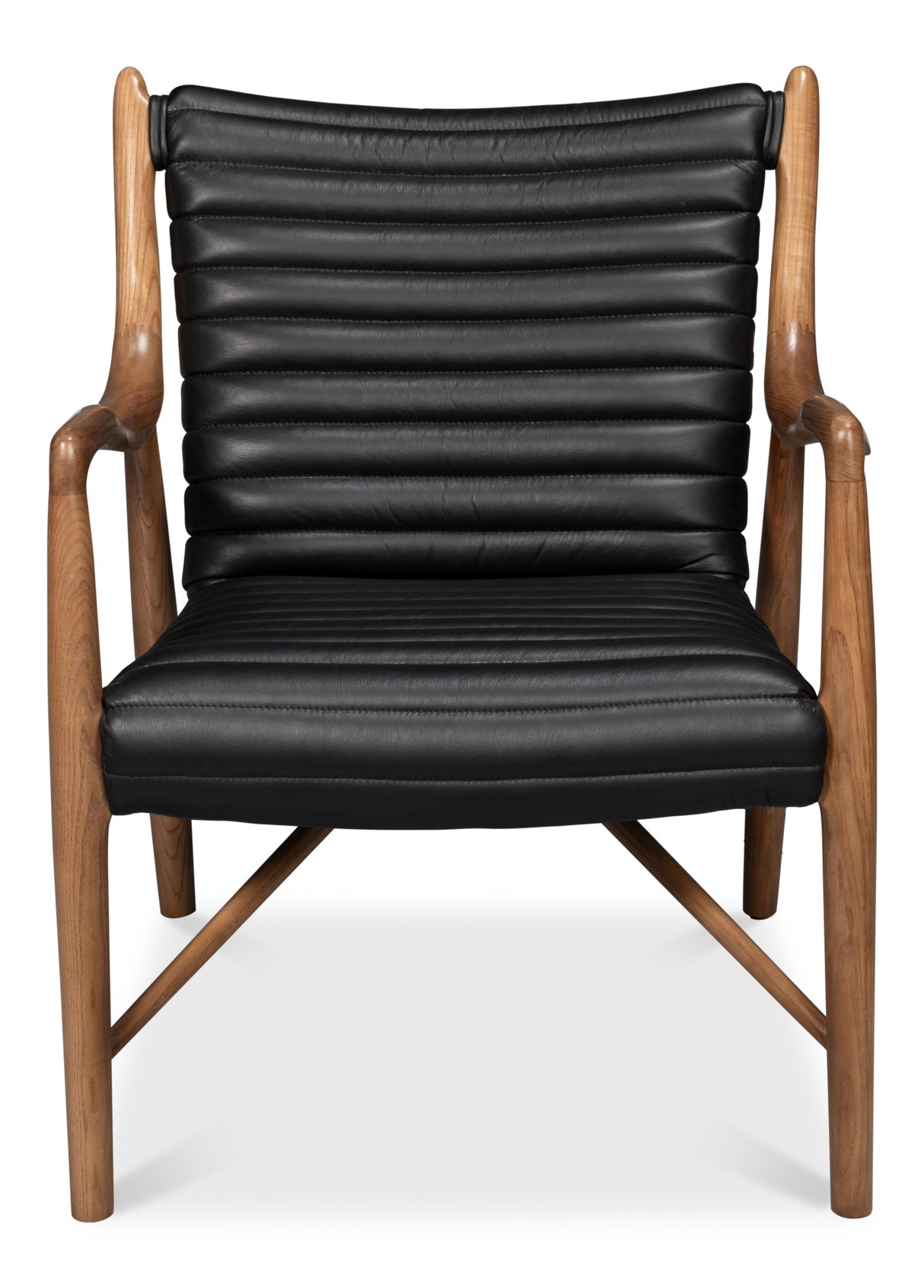 Sarreid Singletary Leather Chair  Onyx Black