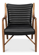 Sarreid Singletary Leather Chair  Onyx Black