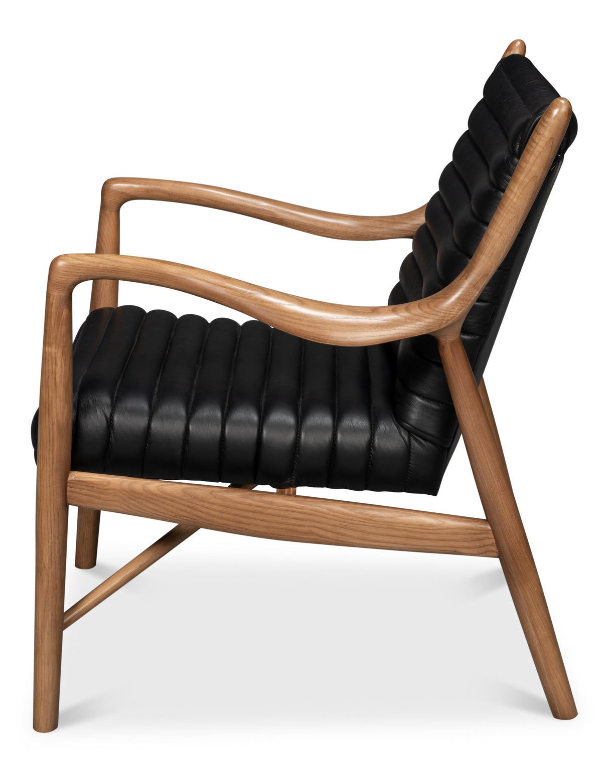 Sarreid Singletary Leather Chair  Onyx Black