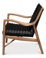Sarreid Singletary Leather Chair  Onyx Black