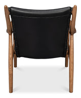 Sarreid Singletary Leather Chair  Onyx Black