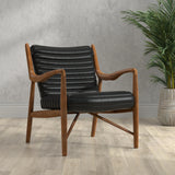Sarreid Singletary Leather Chair  Onyx Black