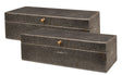 Sarreid Gatsburg  Shagreen Box  Ant.Grey S/2
