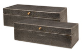 Sarreid Gatsburg  Shagreen Box  Ant.Grey S/2